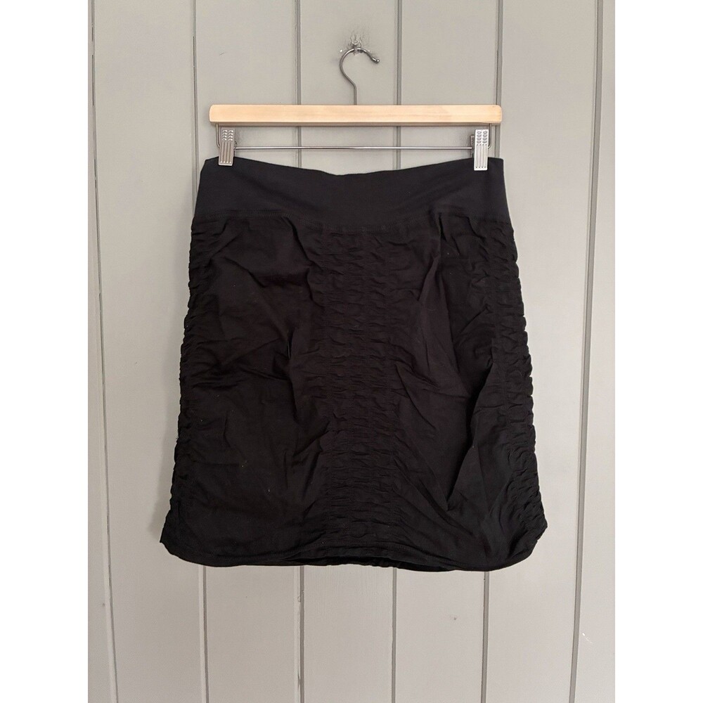 XCVI Wearables Trace Skirt M Medium Pull On Ruched Black Art to Wear